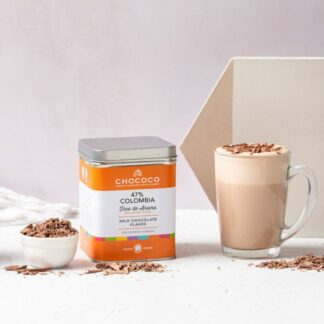 Chococo - Drinking Chocolate - 47% Colombia Milk Chocolate Flake Tins - 12x200g
