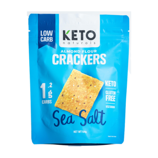 The Coconut Kitchen - Keto Naturals - Keto Almond Crackers - Sea Salt - 3x64g