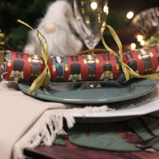 Bossa Nova Chocolate - 10 Individual Handmade Gluten-Free Christmas Crackers Containing One Milk Chocolate Truffle, a Christmas Hat and Joke - 10x15g