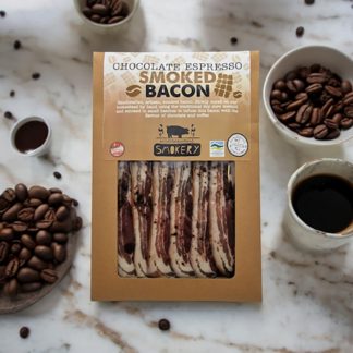 Welshhomestead Smokery - Dry Cured Smoked Bacon - Chocolate Espresso - 6x100g