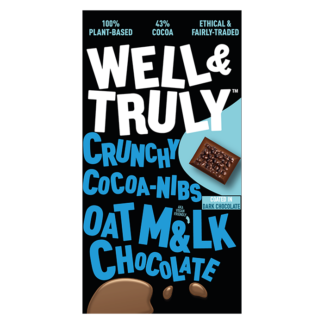 Well&Truly -  Oat M&LK Chocolate - Cocoa-Nibs covered in Dark Chocolate - 10x90g