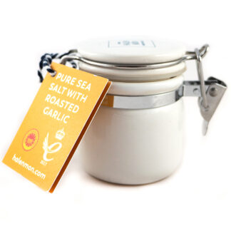 Halen Mon - Garlic Sea Salt - White Jar - 12x15g