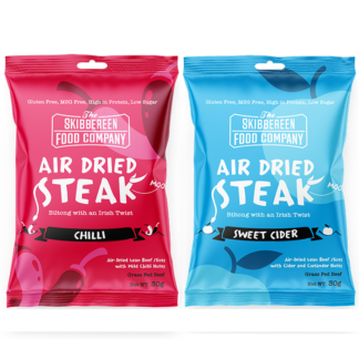 The Skibbereen Food Company -   Air Dried Steak - Mixed - Chili & Sweet Cider Flavour Biltong  - 24x30g
