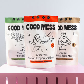 Good Mess -   Introductory Offer - Banana Bread Mix 3x216g / Brownie Mix – 3x205g / Pancake, Crepes and Waffle Mix – 3x243g