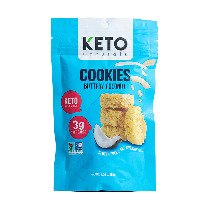 The Coconut Kitchen - Keto Naturals - Coconut Cookies - Buttery Coconut - 3x64g