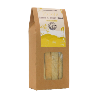 The Bon Bakery – Lemon and Poppy Seed Biscotti – 8x120g