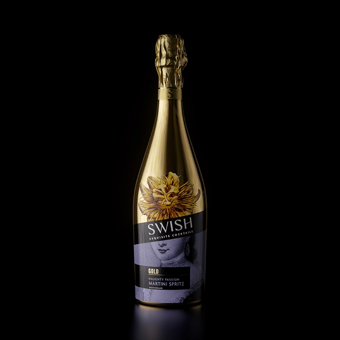 SWISH EXQUISITE COCKTAILS - Naughty Passion Martini Spritz - Gold - 12% alc vol - 6x750ml - Bottle