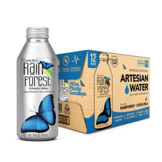 JDM Distributors - RainForest - Premium & Natural Artesian Water - Can Bottles - 12x475ml