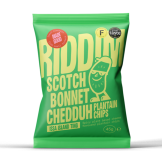 RIDDIM Snacks - Scotch Bonnet Chedduh Plantain Chips - 30x45g