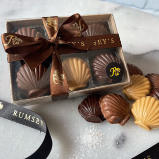 Rumsey's Handmade Chocolates - Chocolate Salted Sea Shells - 12x12 Flowers