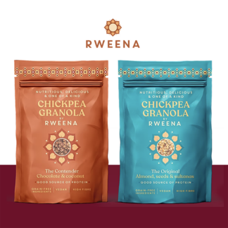 Chickpea Granola by Rweena - Mixed Case - The Original - Almond, Seeds & Sultanas & The Contender - Chocolate & Coconut - 2x(3x250g)