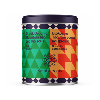 Symbeeosis - Greek Organic Mountain Tea with Hibiscus (Tin) - 6x19.5g