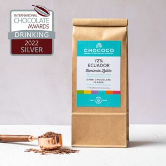 Chococo - Drinking Chocolate (L) - 72% Ecuador Dark Chocolate 1kg Flake Bags - 2x1kg