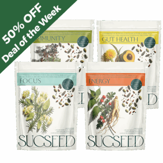 SUCSEED -    Deal of the Week - Energy / Focus / Gut Health / Immunity - 4x(3x250g)