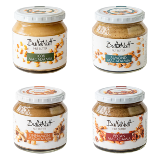 ButtaNutt -   Introductory Offer - 100% Macadamia / Almond Macadamia / Cinnamon Macadamia / Pecan Macadamia - 4x(3x250g)