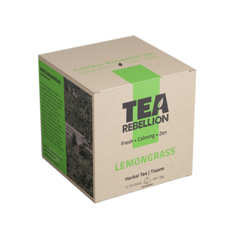 Tea Rebellion -  Organic Lemongrass - Herbal Caffeine Free from Nepal - 4x12 Compostable Pyramid Bags