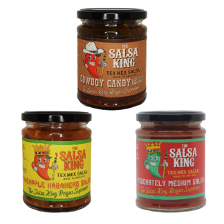 The Salsa King - Introductory Offer - Cowboy Candy / Moderately Medium Salsa / Pineapple Habanero Salsa - 3x(6x340g)