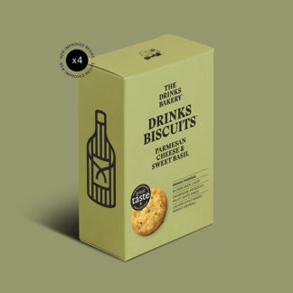 The Drinks Bakery - Drinks Biscuits - Parmesan & Sweet Basil - 4x110g