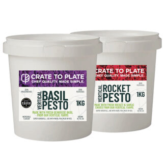 Crate to Plate - Chilled - London Basil Pesto & London Rocket & Chive Pesto - 2x1kg (One of Each Flavour) - London Only